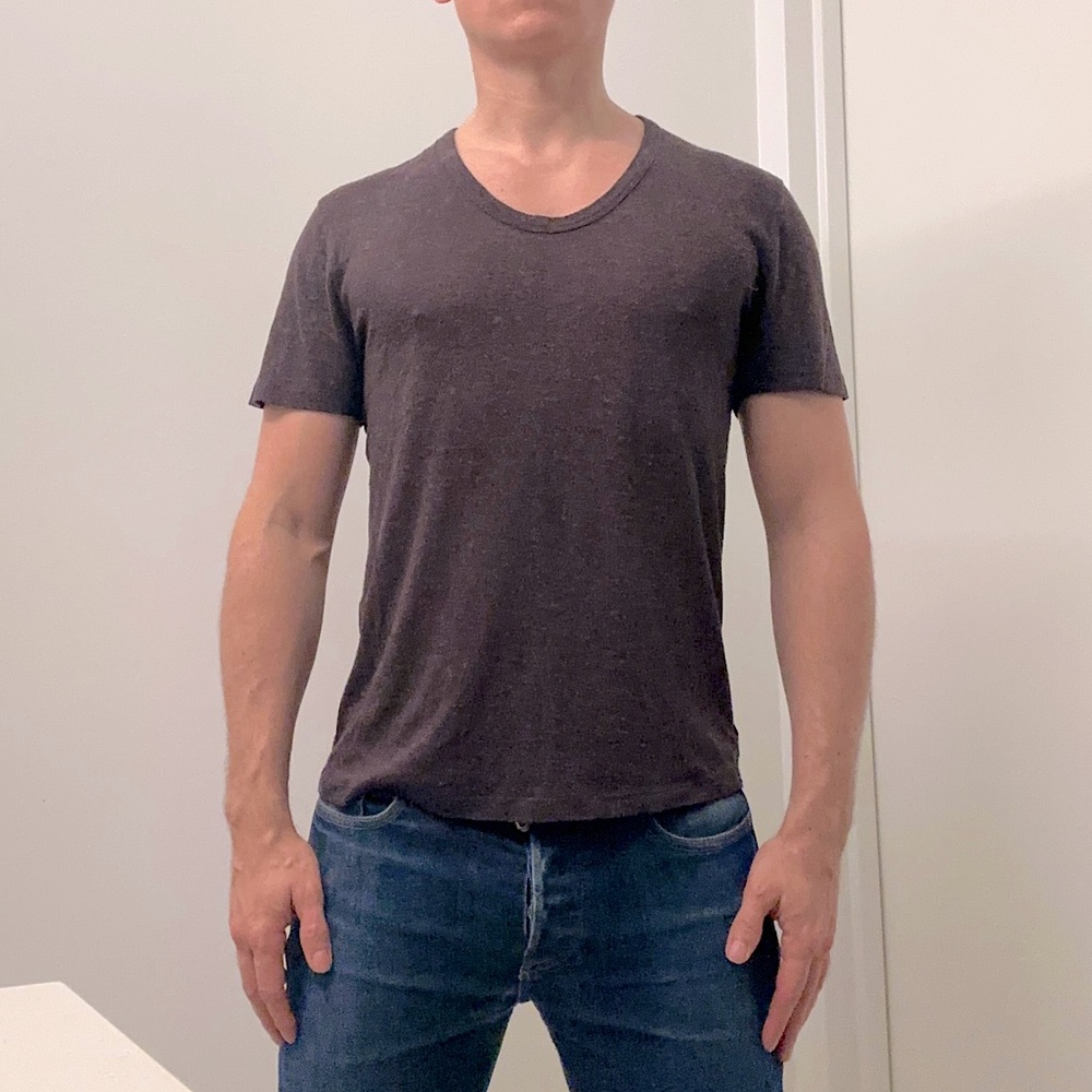 Alexander Wang Men’s T-Shirt in Wool Blend | Dark Burgundy, Relaxed Fit
